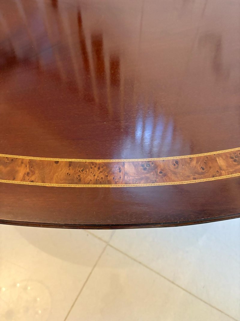 Antique Edwardian Quality Figured Mahogany 8 Seater Oval Dining Table - Image 6